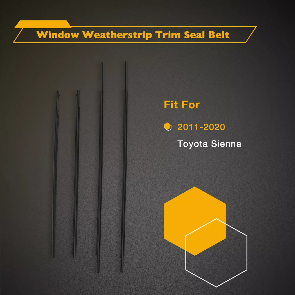 Outside Window Moulding Weatherstrip Trim Seal Belt for 2011 2020 Toyota Sienna