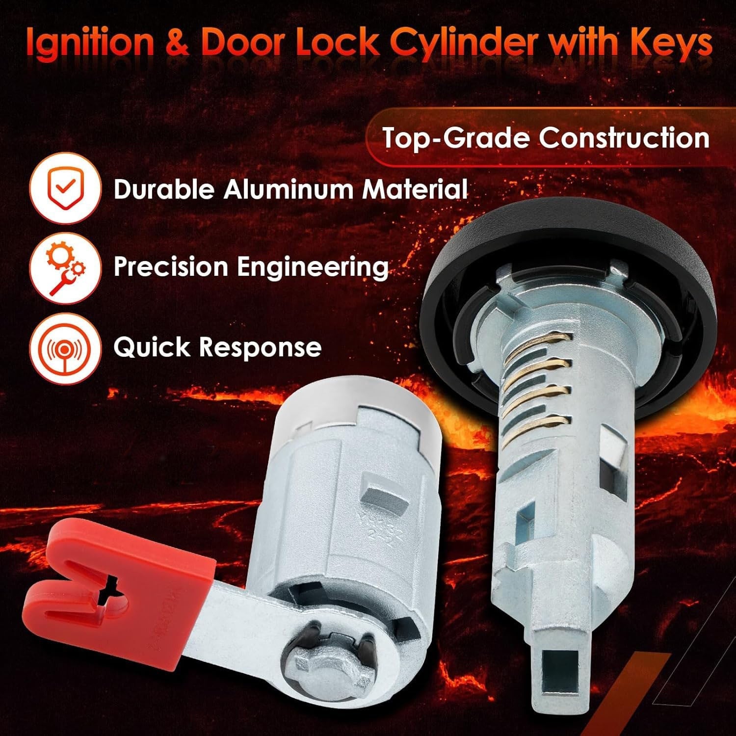 Ignition Switch Door Lock Cylinder with Keys for Chevy GMC Cadillac 2007 2014
