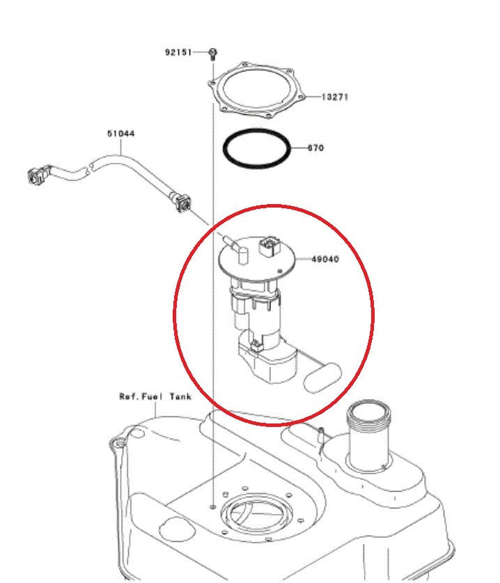 49040 0717 Fuel Pump Assembly For 2008 2020 Kawasaki Brute Force 750 4x4i EPS