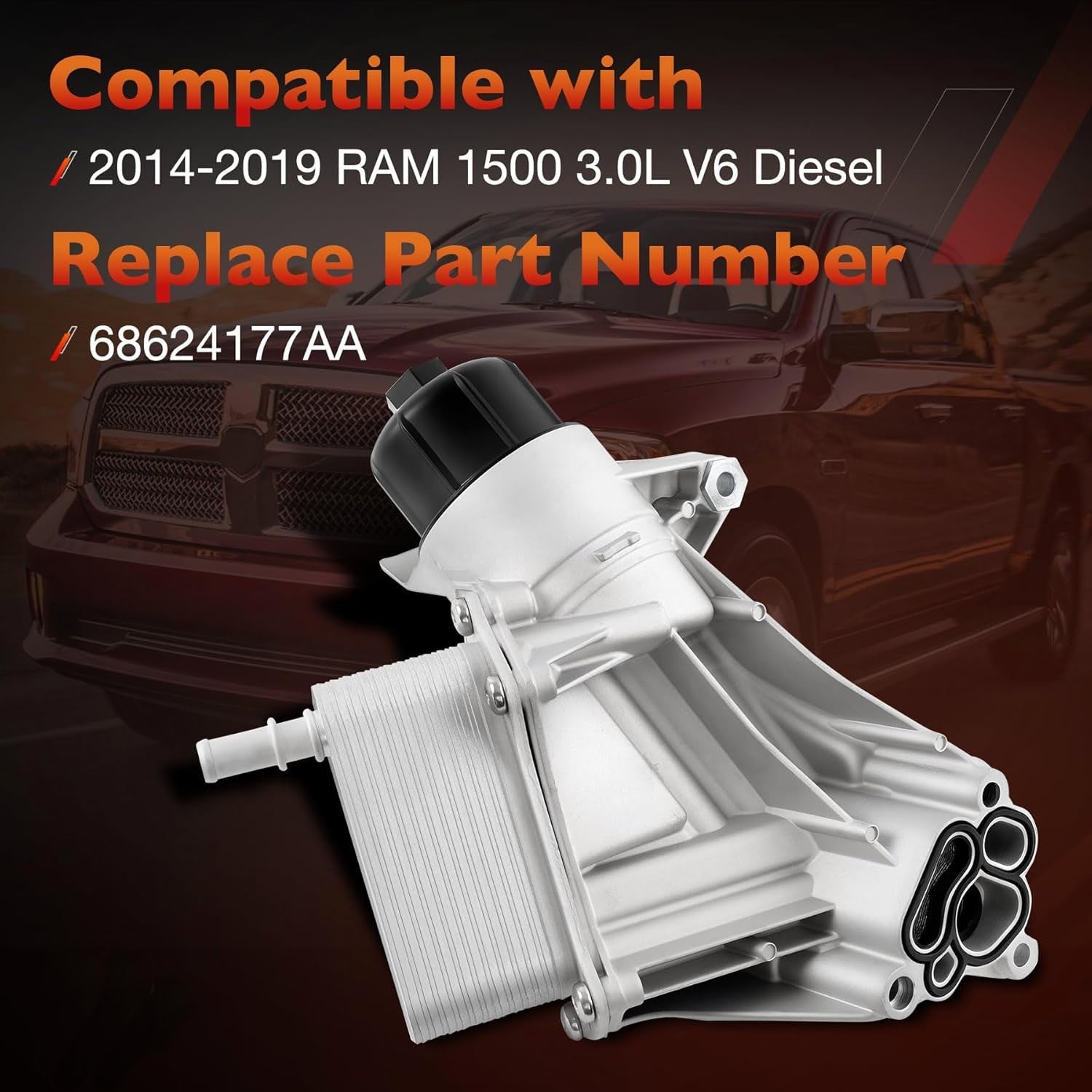 68624177AA Oil Cooler Filter Housing For Ram 2014 2019 1500 3.0L V6 Diesel