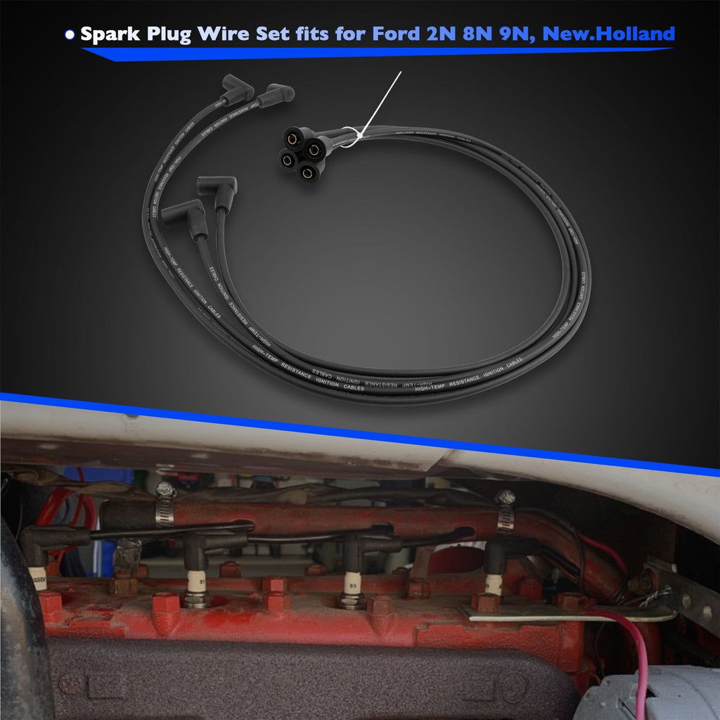 9N12259A Cylinder Spark Plug Wire Set for Ford Holland 2N 8N 9N 9N12287B 4X