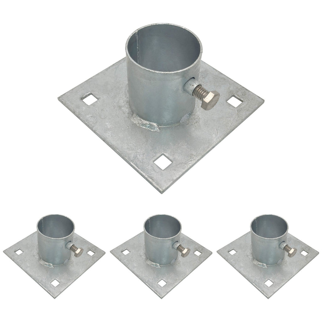 Stationary Dock Base Plate Hardware 5x5 Heavy Duty Galvanized Steel 4 Pieces