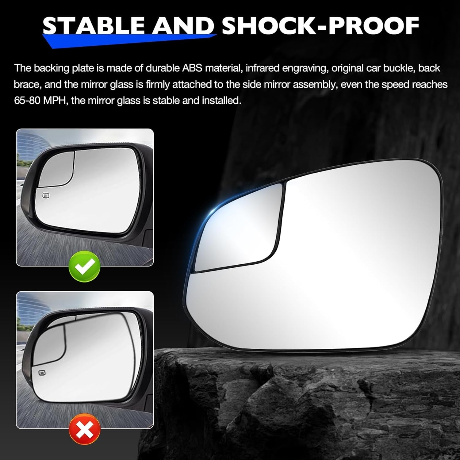 Left Right Side Heated Mirror Glass with BLIS for Toyota RAV4 Tacoma 4Runner 13-24