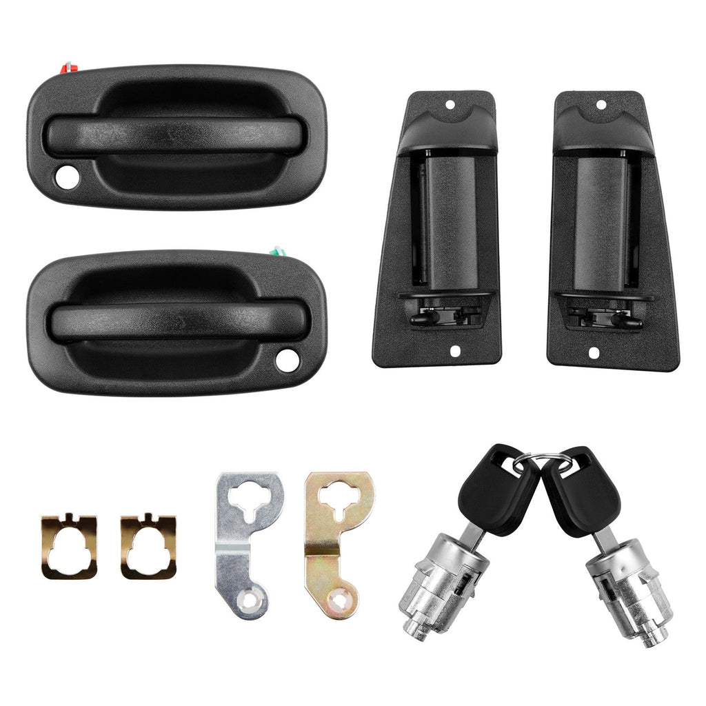 Door Handles With Lock Cylinder For Chevy Silverado GMC Sierra 1999 2007 4 Pack