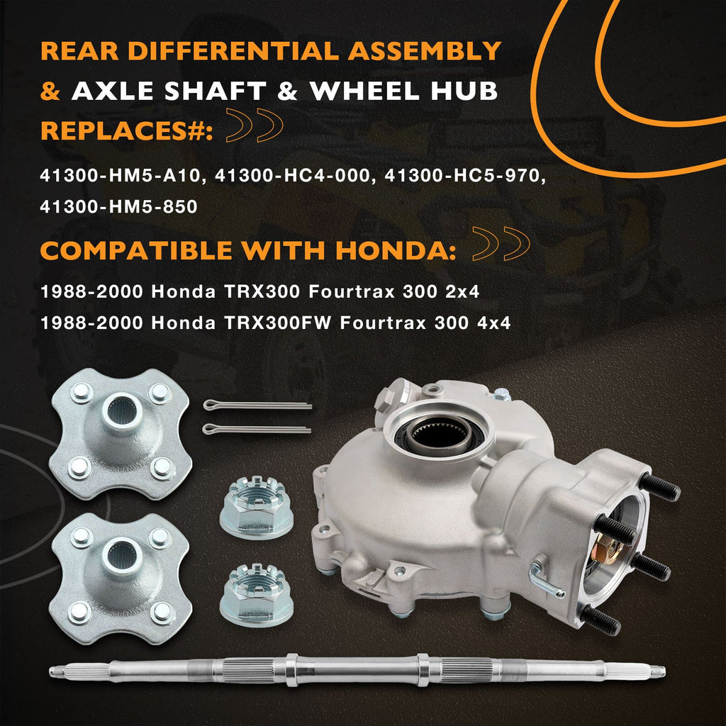 Rear Differential Axle Shaft Wheel Hub Set for Honda TRX300FW Fourtrax 300 88 00