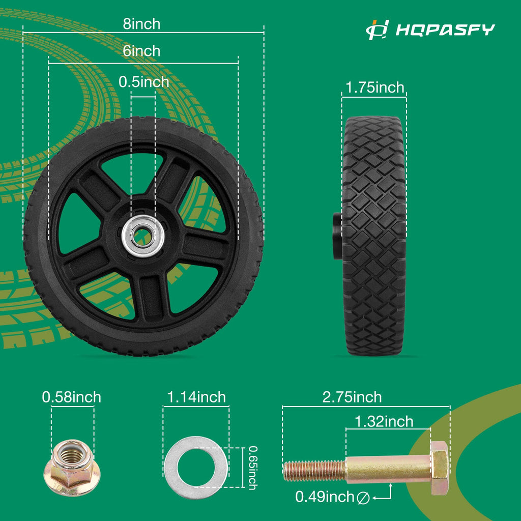 8 Inch Push Lawn Mower Plastic Wheels for Craftsman Generator Garden Tiller 2x