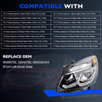Halogen Chrome Headlight Assembly Front Left Driver Side for Chevy Equinox 16 17