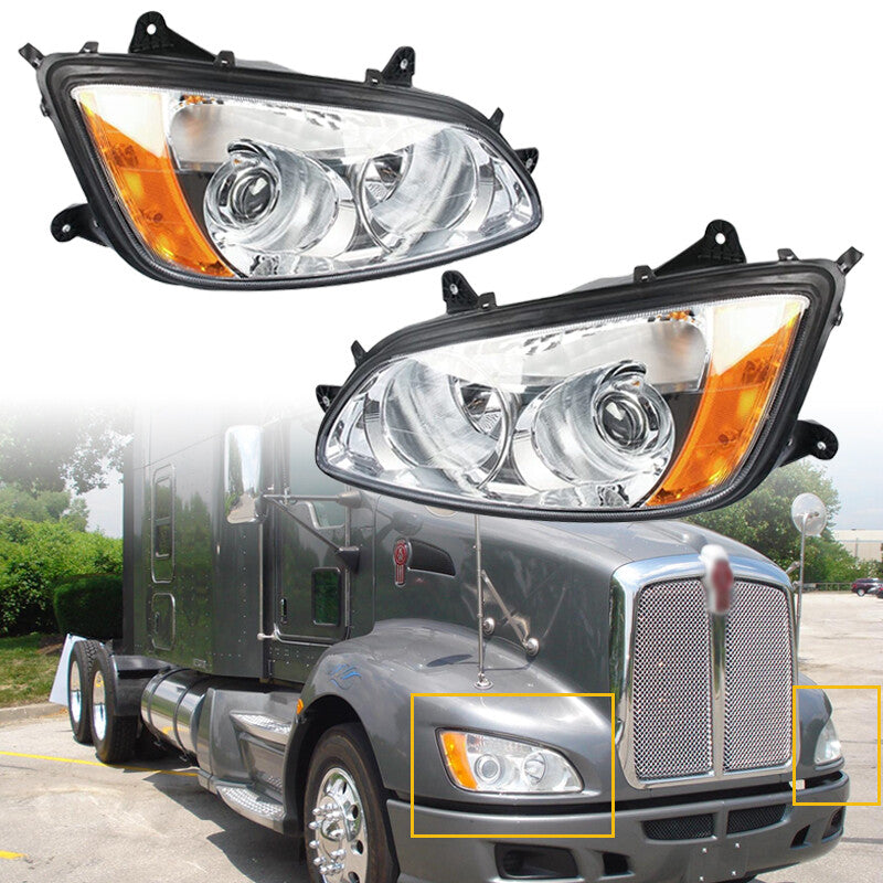 2P Headlight Pair for Kenworth T170 T270 T370 T440 T470 T660 2008-2017 LH RH
