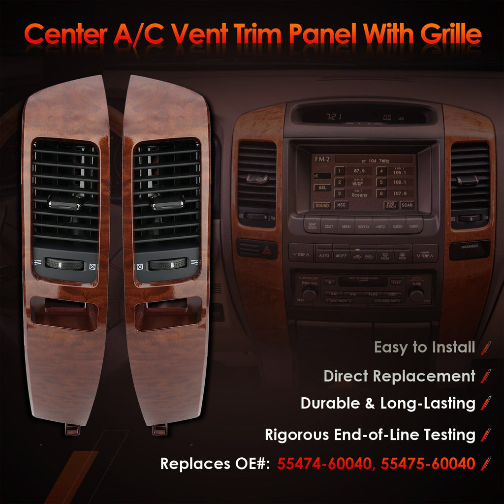 Instrument Air Vent Finish Panel Garnish for Lexus GX470 Toyota Prado 2003-2009