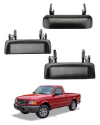 Metal Tailgate Exterior Door Handle Set For Ford Ranger Mazda B2300 1998 2011 3X