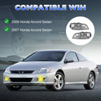 Front Fog Headlight Lamp w/ Bulbs and Harness Kit for Honda Accord 4-Door 03-07