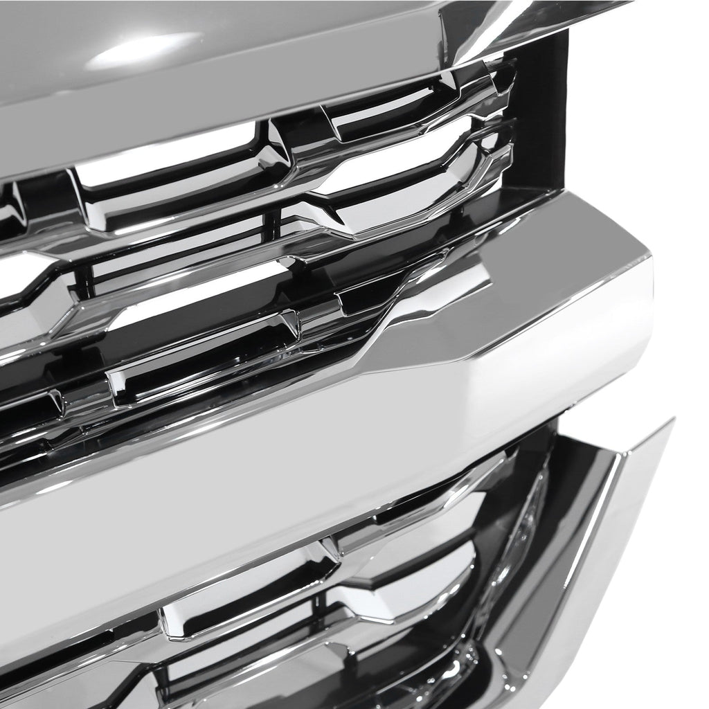 Chrome Front Bumper Grille LTZ Style for Chevrolet Silverado 1500 2016 2017 2018