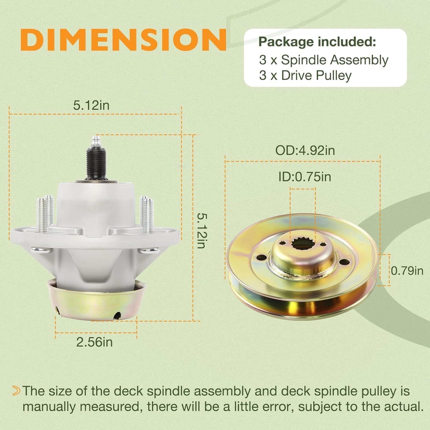 AM124498 Deck Spindle And Pulley For John Deere 48 54 Z425 Z435 Z445 M163464