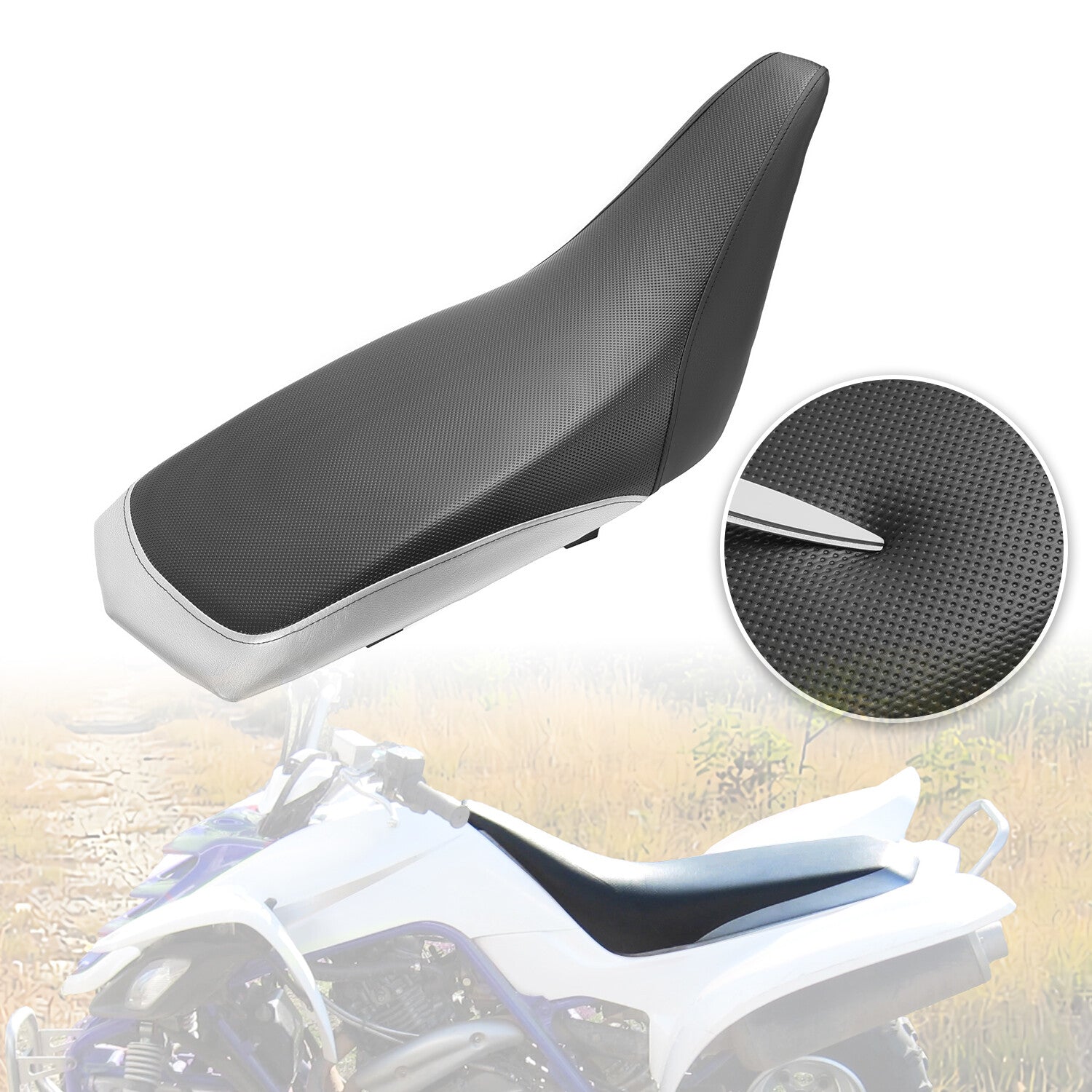 Complete Seat Plastic Black Silvery for Yamaha Raptor 660R 2001-2005