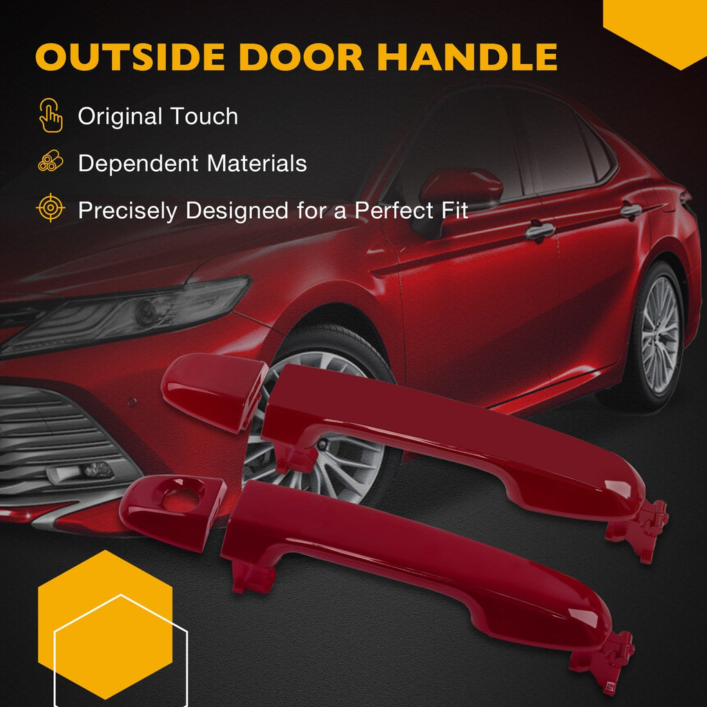 Exterior Door Handles Front Rear Kit for Toyota Camry 2012 2017 Red 4 Piece