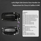 Exterior Door Handle Front Rear for Chevy Silverado GMC Cadillac 99 07 4Pcs