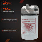CP75210 3/4 NPTF Oil Filter with 10 Micron Hydraulic for Tractors Log Splitters