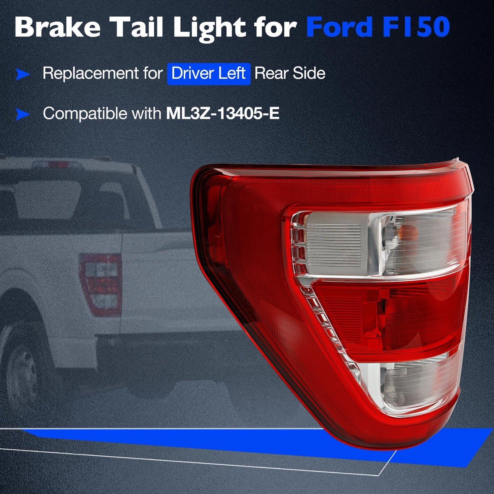 ML3Z13405E Halogen Taillight Assy Left Driver Side For Ford F150 2021 To 2023