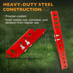 Lockable Trimmer Rack for Most Walk Behind Stand On and ZTR Lawn Mower Red