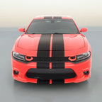 Black Carbon Fiber 10 Inch Vinyl Rally Stripes Racing Stripes for Dodge Charger