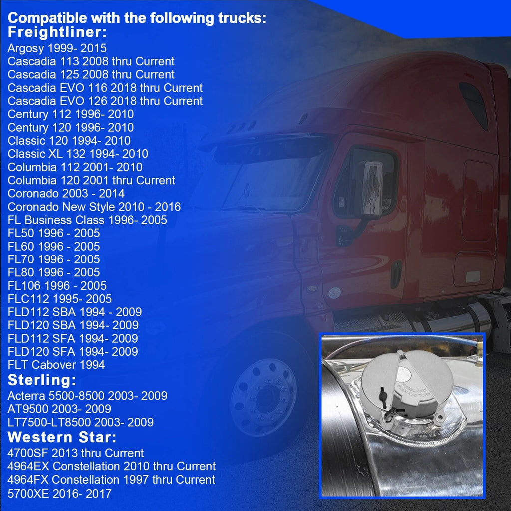 Semi Truck Locking Diesel Fuel Tank Cap Cover for Freightliner Western Star 2X