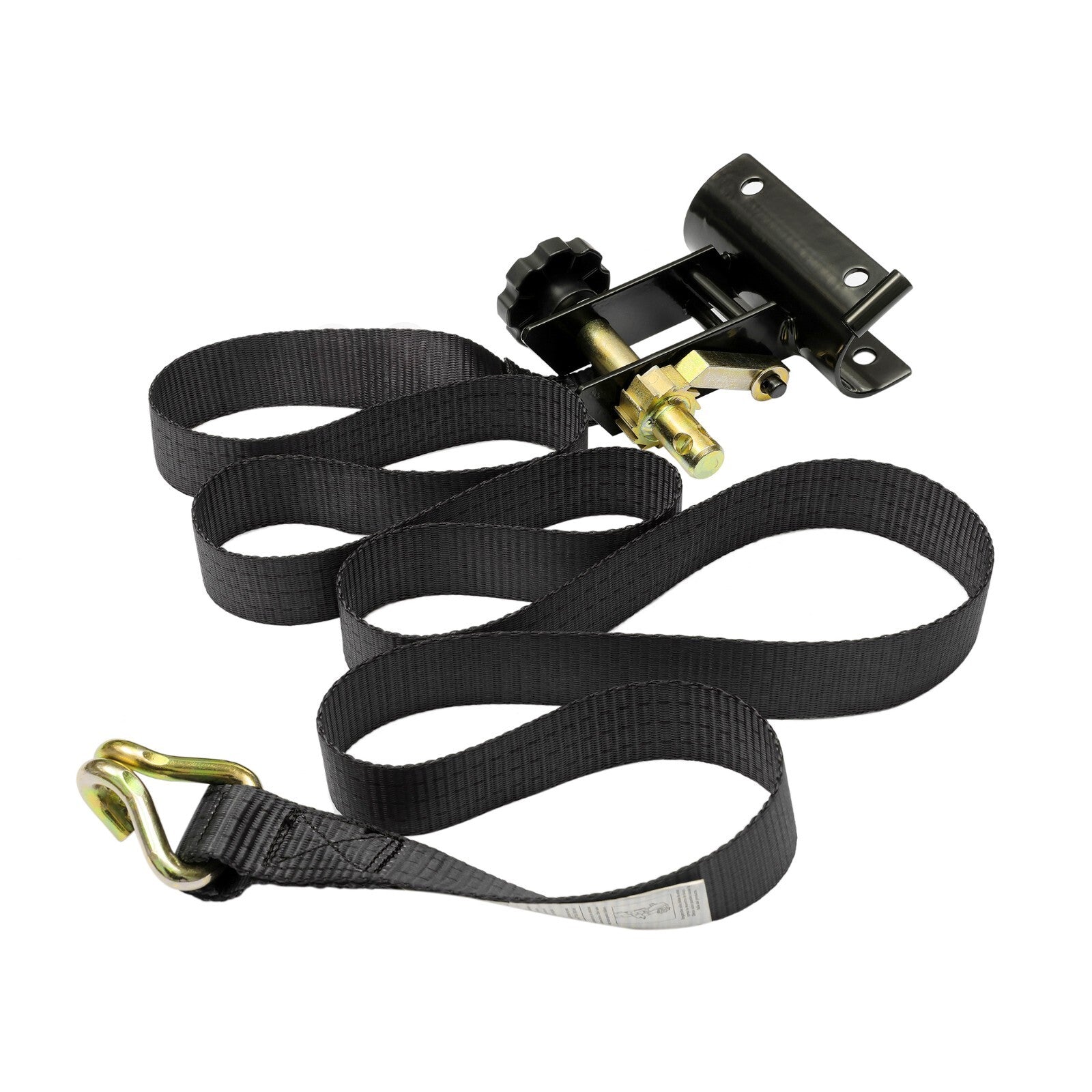 Ladder Rack Ratchet Straps w J Hook 1.5x7.5 Black Retractable 4x