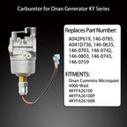 A041D736 Carburetor for Onan Cummins Generator Microquiet 4000 Watt 4KYFA26100