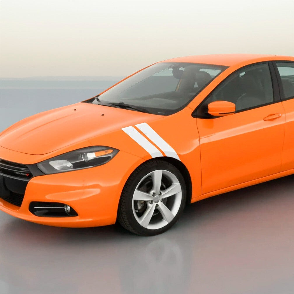 Dual Fender Stripe Hash Mark Decal Graphic Kit for Dodge Dart 3 Inch