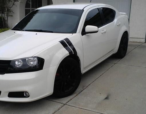 3 Inch Dual Fender Stripe Hash Mark Decal Graphic Kit For Dodge Avenger