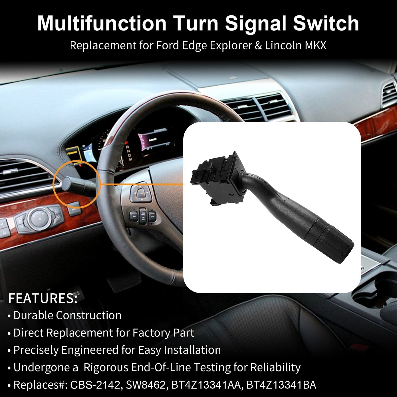 CBS2142 Turn Signal Switch for Ford Edge Explorer for Lincoln MKX 2011 2012