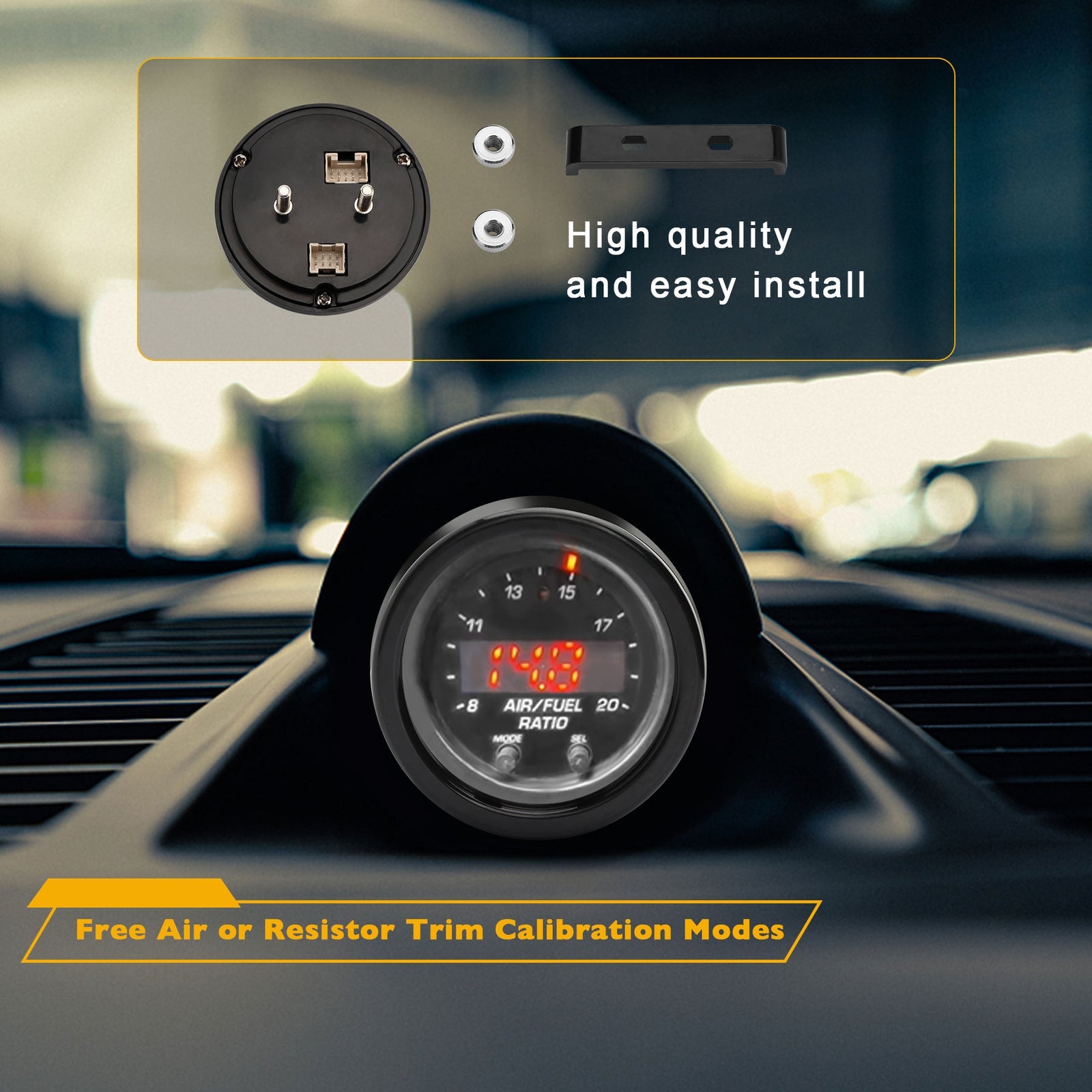 300300 Wideband UEGO Air Fuel Ratio Gauge Kit X Series 2 1/16 AFR O2 Sensor