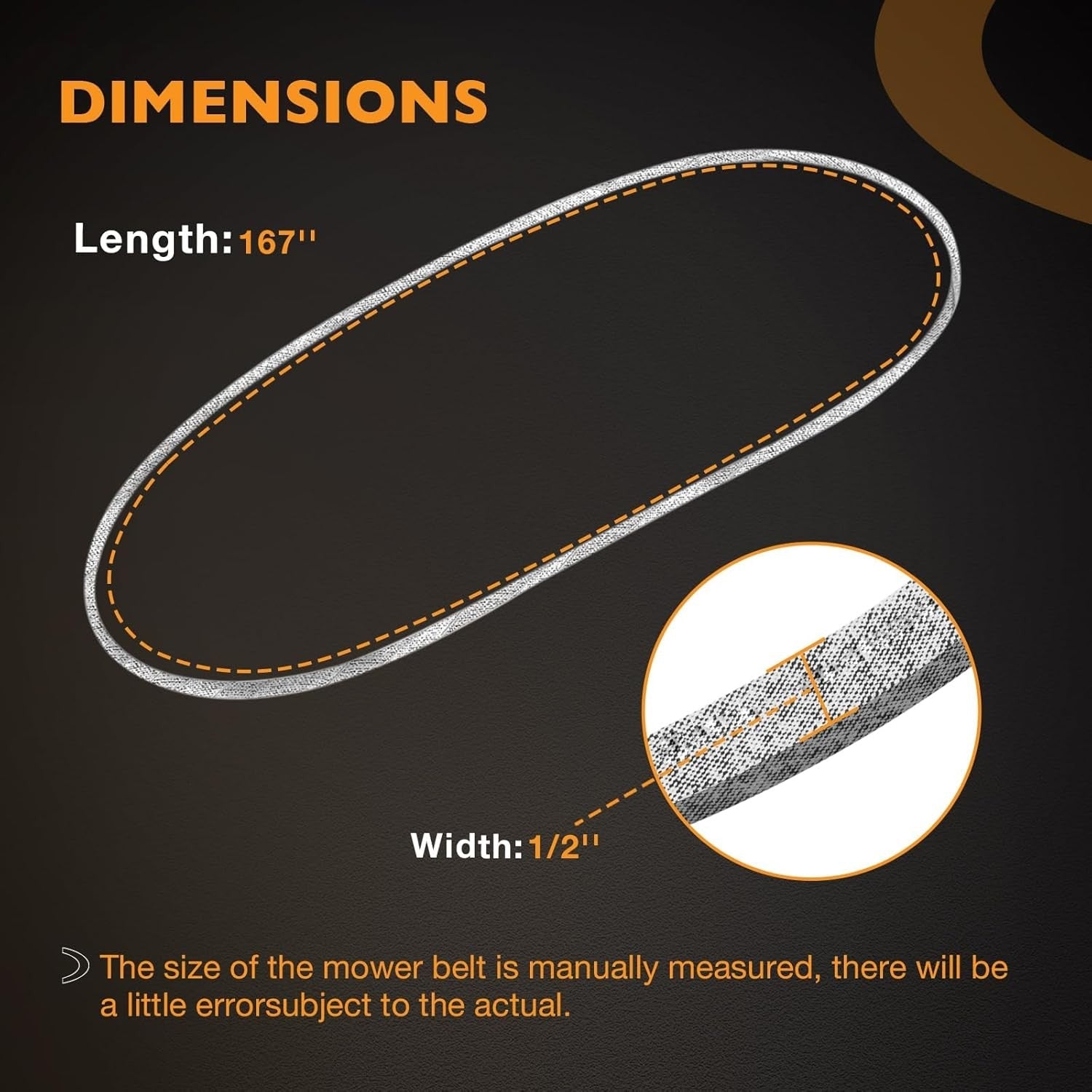 07200922 Deck Belt for Gravely ZT XL Ariens Ikon Zero Turn 167 by 1 2 Inch