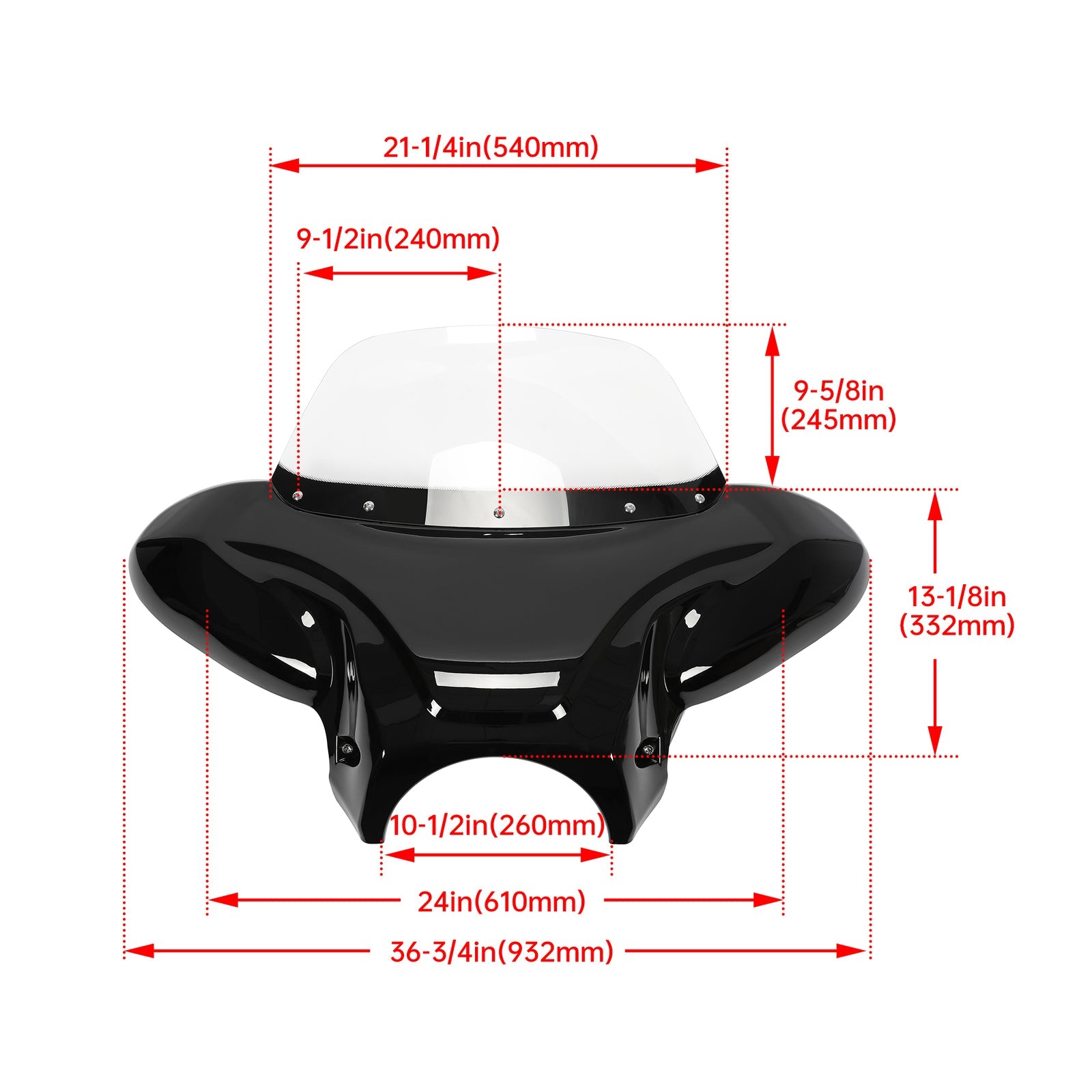 Front Batwing Fairing Windshield for Harley Yamaha Honda Motorcycle ABS