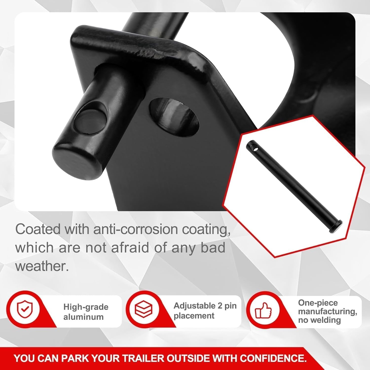 Black Gooseneck Trailer Lock with Key for RVs Livestock Haulers Trailers