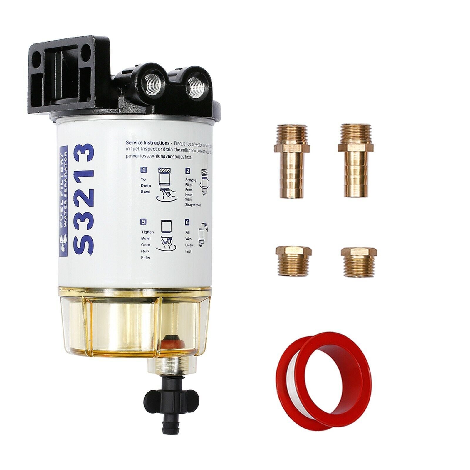 Fuel Filter Water Separator Assembly Kit for Mercury Racor Outboard Motor