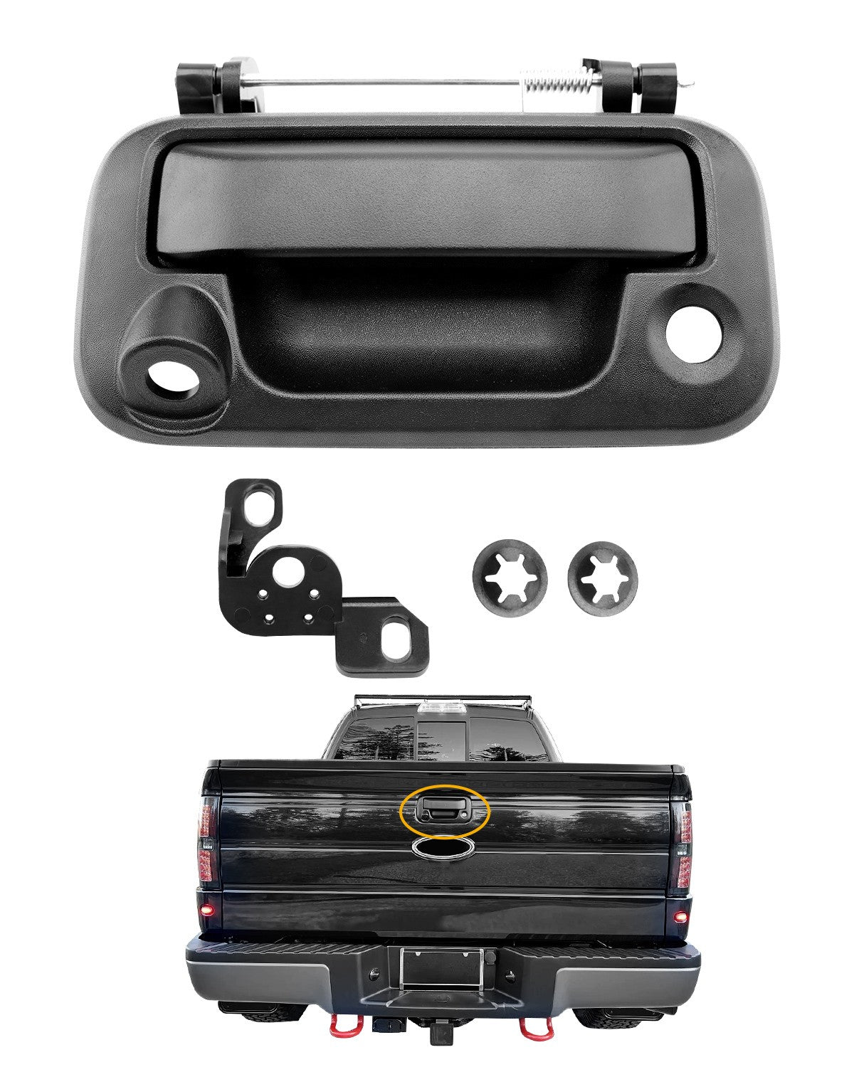Metal Tailgate Latch Handle Camera Hole for Ford F150 F250 F350 Lincoln 04 16