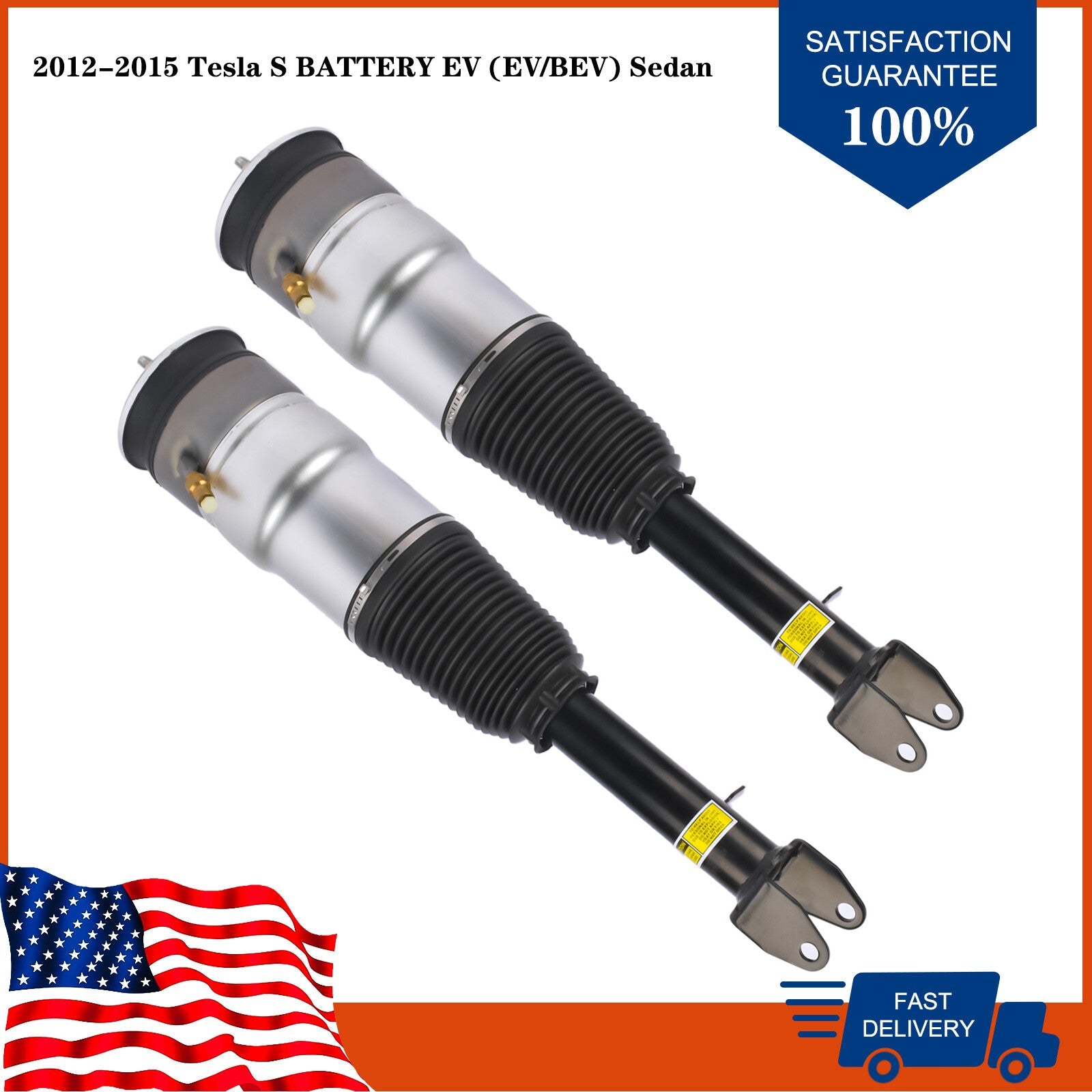 2x Front Left Right Air Suspension Struts For Tesla S BATTERY EV (EV/BEV) 12-15
