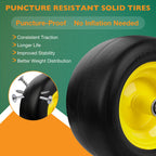 11x6.00-5 Front Flat Free Tire Wheel Set w/ Bearings for Zero Turn Mower 2x