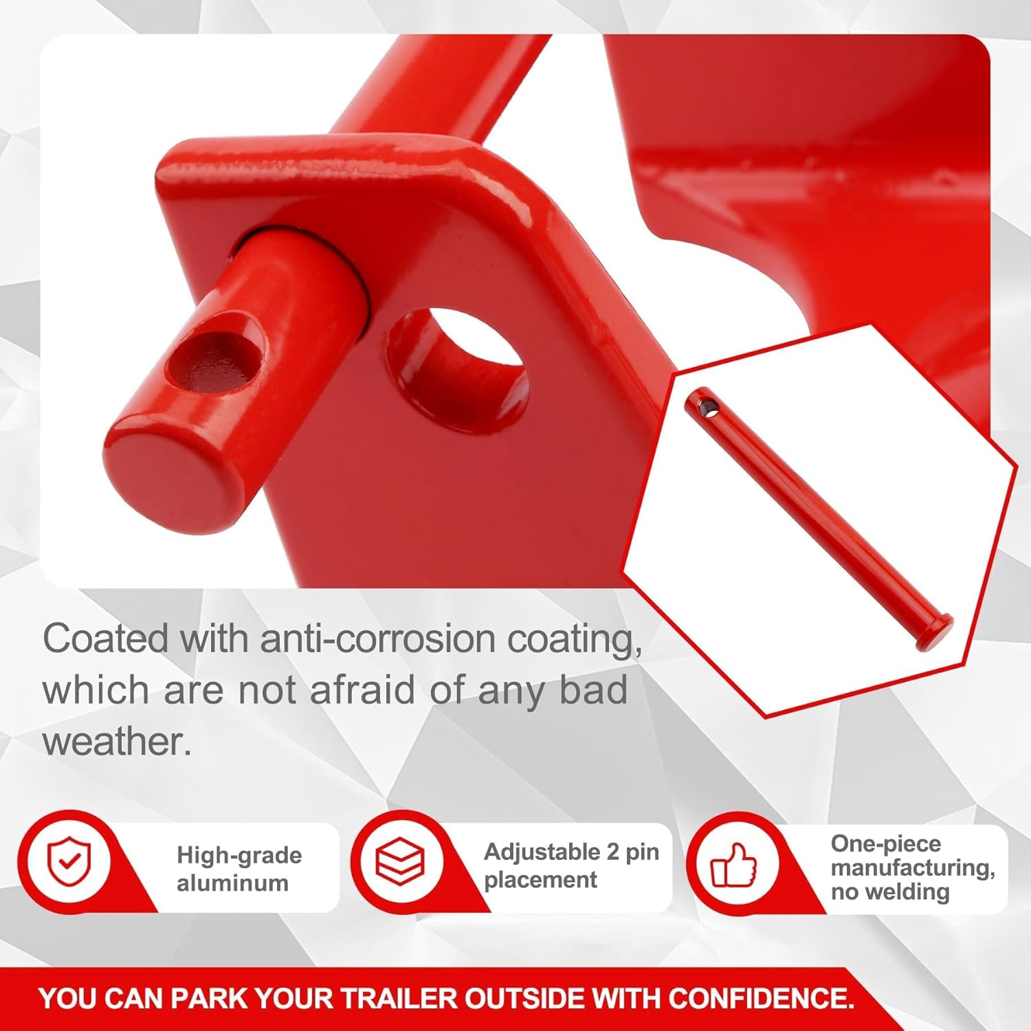 Gooseneck Trailer Lock with Key for RVs Livestock Haulers Trailers Red