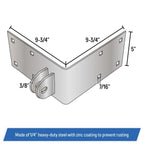 Floating Dock Outside Corner Hinge Plate Female Heavy Duty Galvanized Steel