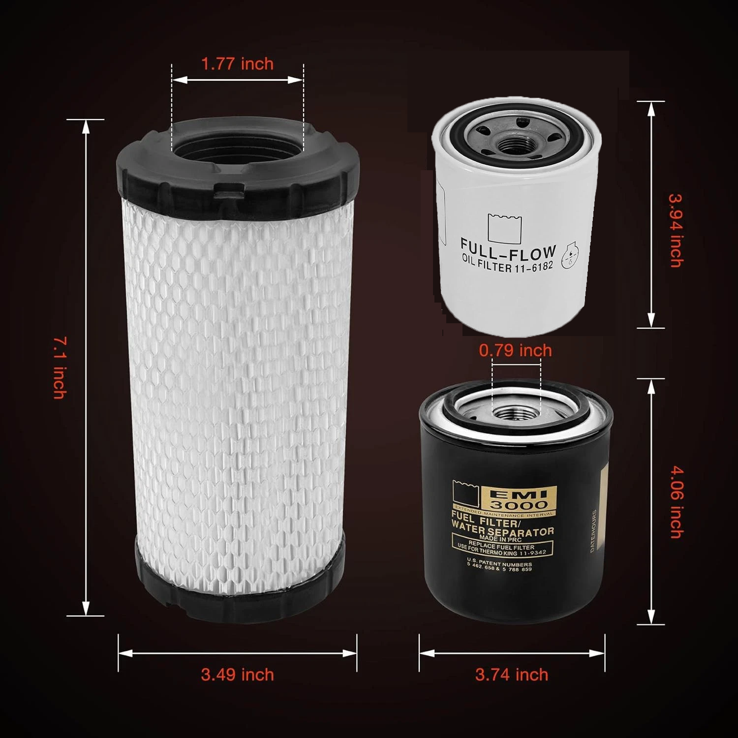 11-6182 11-9059 11-9342 Fuel Filter Set For Thermo King Tripac APU Evolution