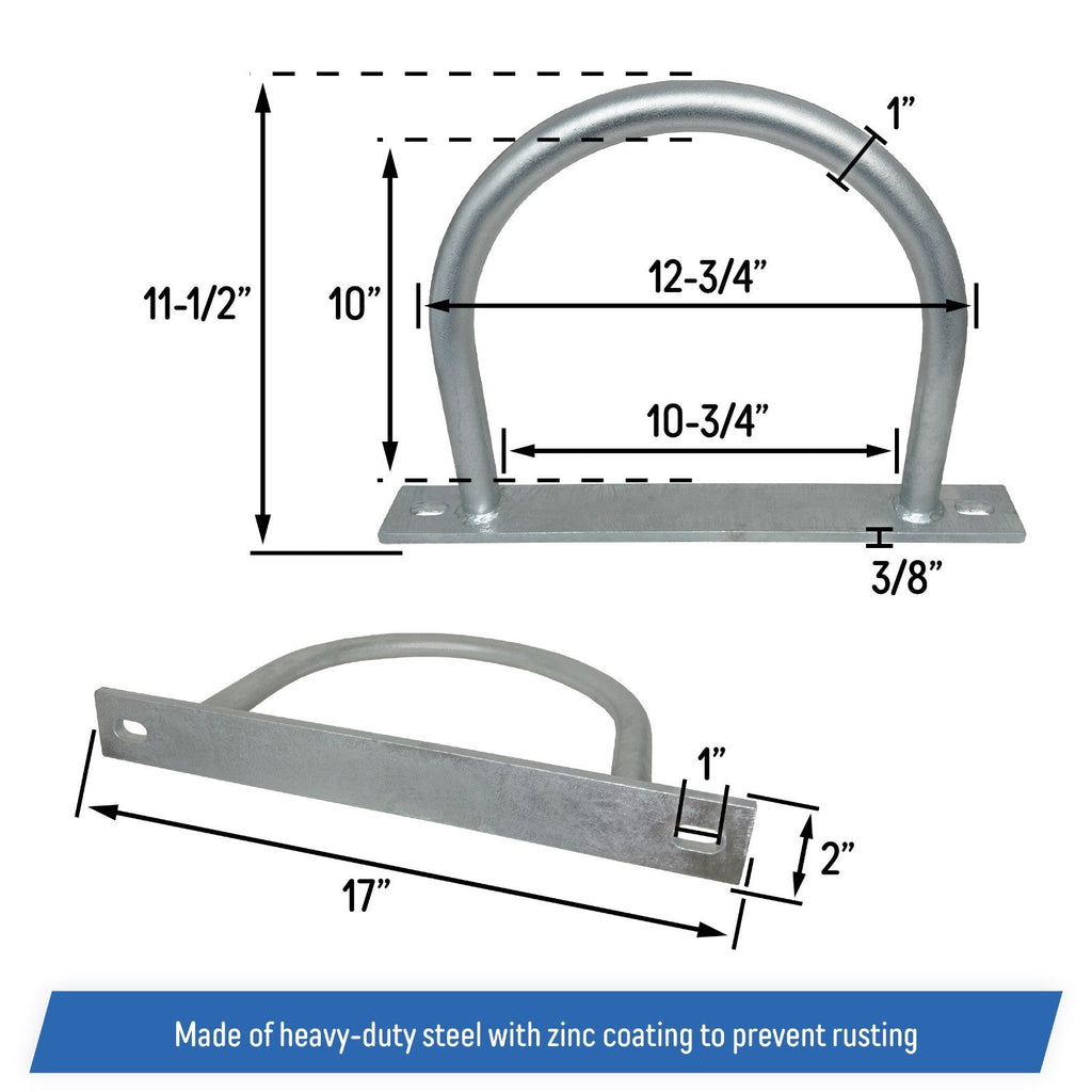 Dock Piling Hoop on Plate 10 Inch Hoop Pile Holder 2 Inch Plate 3/8 Thick 4