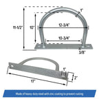 Dock Piling Hoop on Plate 10 Inch Hoop Pile Holder 2 Inch Plate 3/8 Thick 4