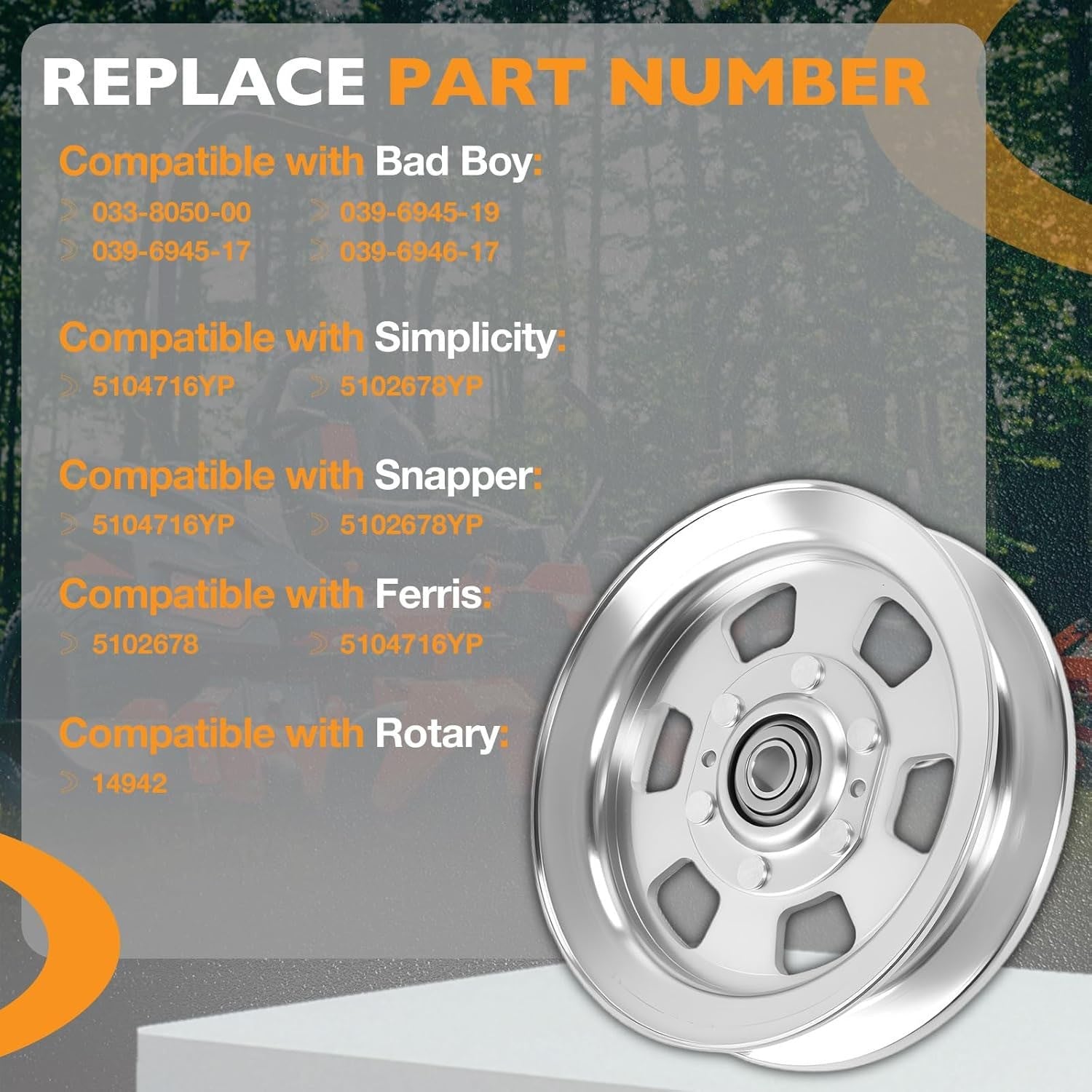 033805000 Flat Idler Pulley For Bad Boy Ferris Simplicity Snapper 48 52 54 2X