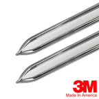 White Chrome Side Body Trim Molding 7 8 Inch Formed Pointed Ends Vintage Style