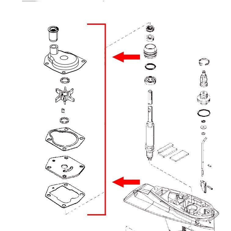 Water Pump Repair Kit For Mercury Mariner 25-50 Hp Outboard 821354A2 18-4531