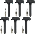 Ignition Coils and Spark Plugs Pack for Chrysler Jeep Dodge Ram V6 3.6L 6Pcs