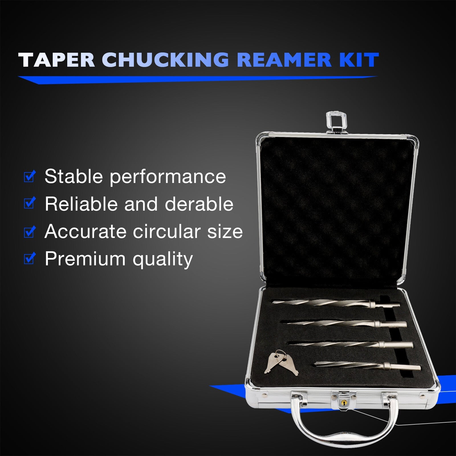 M2 HSS Taper Chucking Reamer Set 3/8 1/2 5/8 3/4 Fits Reamers Bit