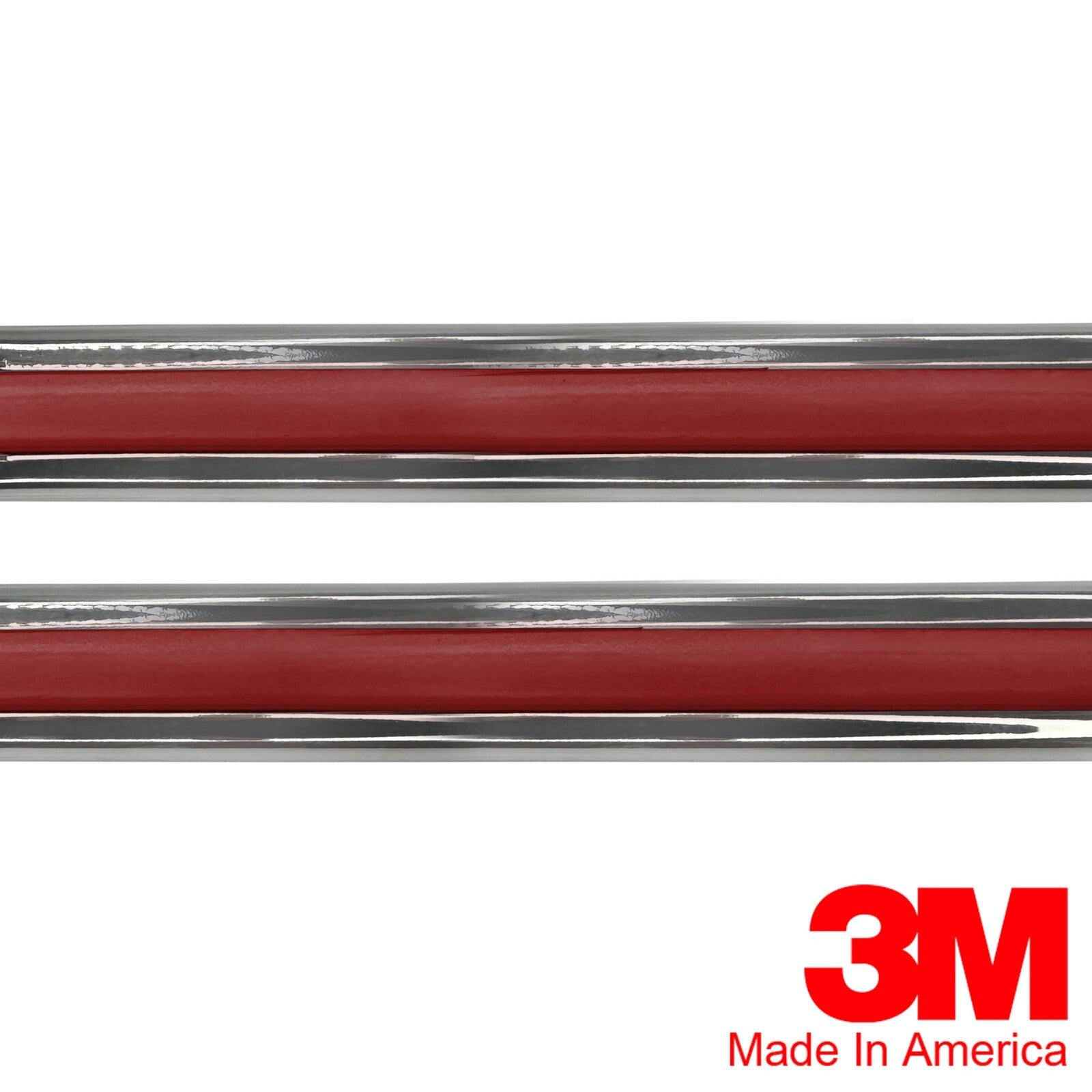 Vintage Style 5/8 Red And Chrome Side Body Trim Molding