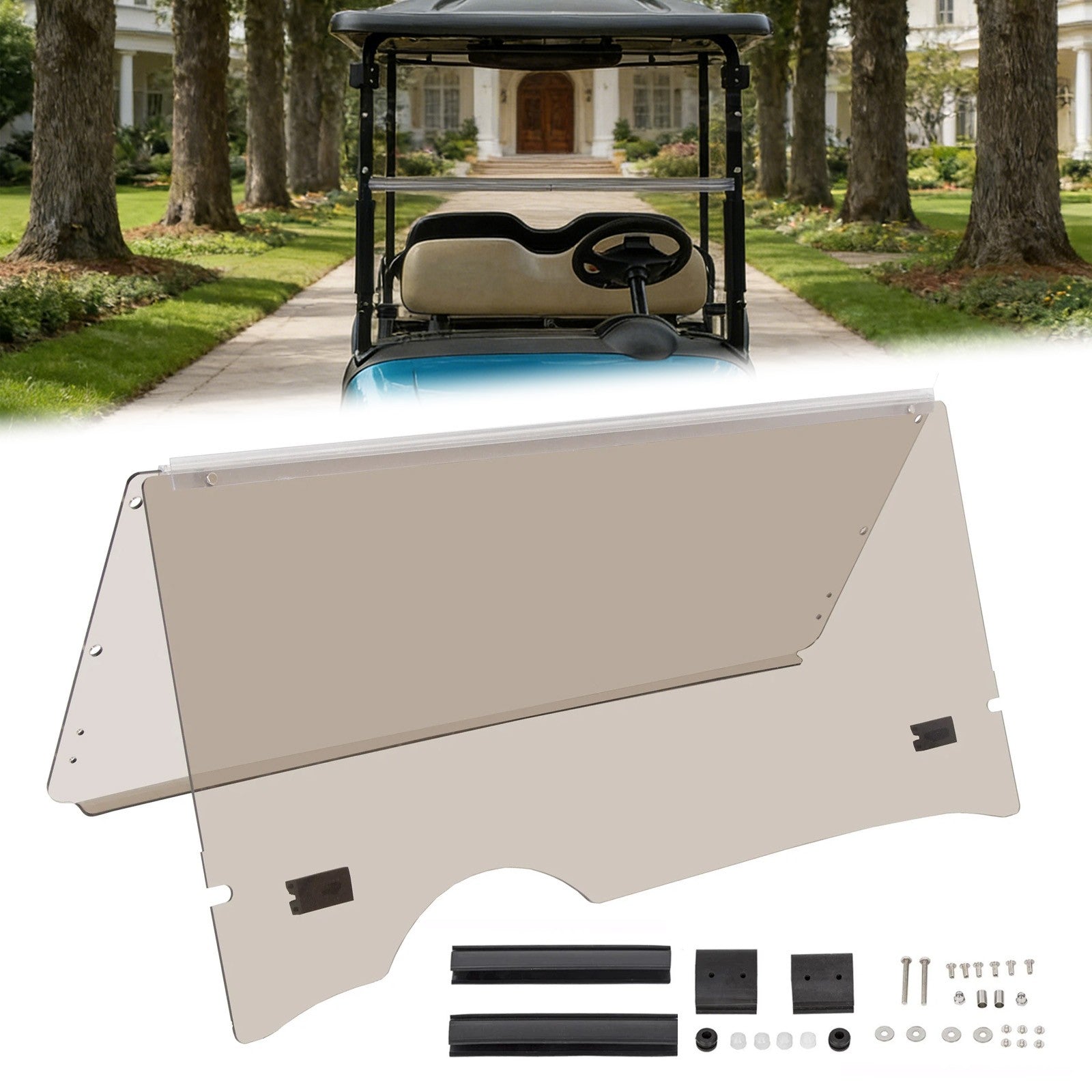 Tinted Foldable Windshield Golf Cart Impact Resistant for EZGO RXV 2008-up 2024